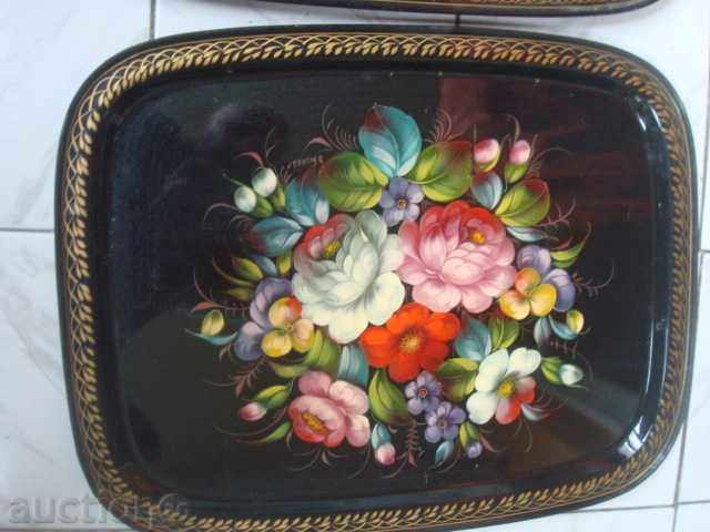 ΑΥΤ. Δίσκος, μεταλλικός /ΕΣΣΔ/, χειροποίητος ζωγραφιστός