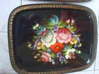AUT. Tray, metal /USSR/, hand-painted