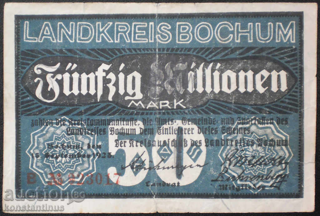 Germany 50,000,000 Mark 1923 Rare with price € 2.56 | 5.01 BGN