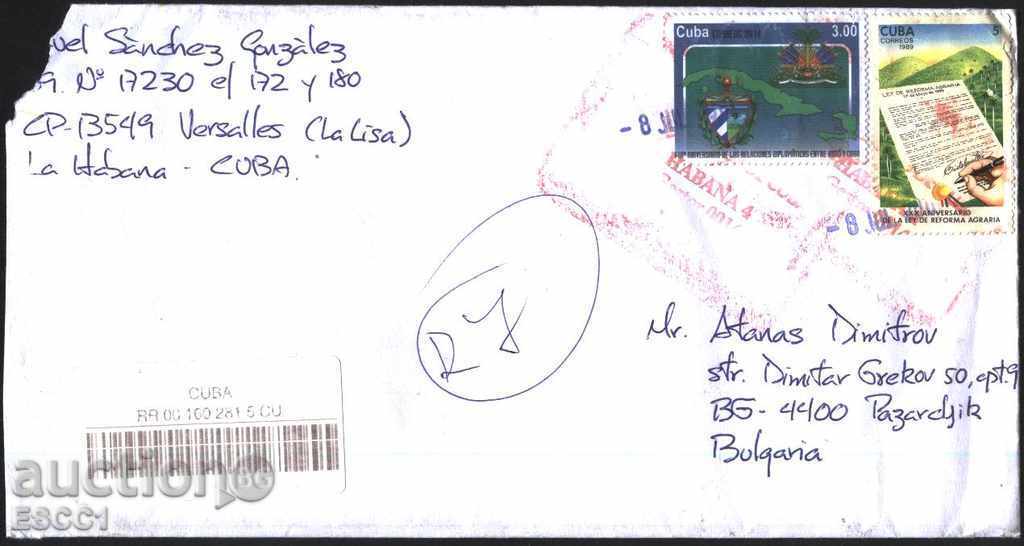 Traffic envelope with brand Cercba 2014 from Cuba