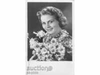 Παλιά καρτ-ποστάλ - Γυναίκα με μαργαρίτες