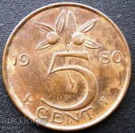 5 цента 1980г. - Холандия