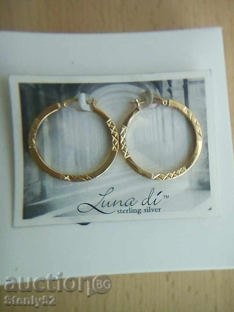 Gold-plated silver earrings with a sample of silver 925 (2.62 g)