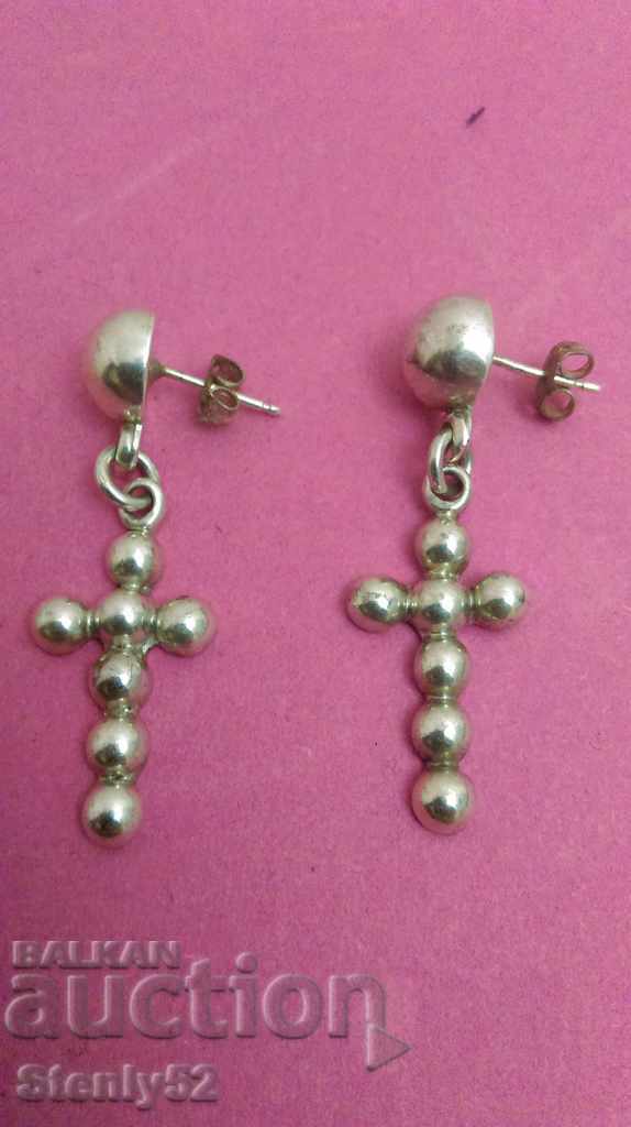 Silver earrings cross 7.48 g
