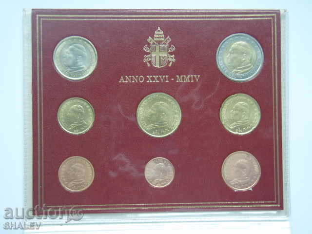 Vaticana 2004 - серия от 8 монети Ватикана / РЯДКА !!! - Unc