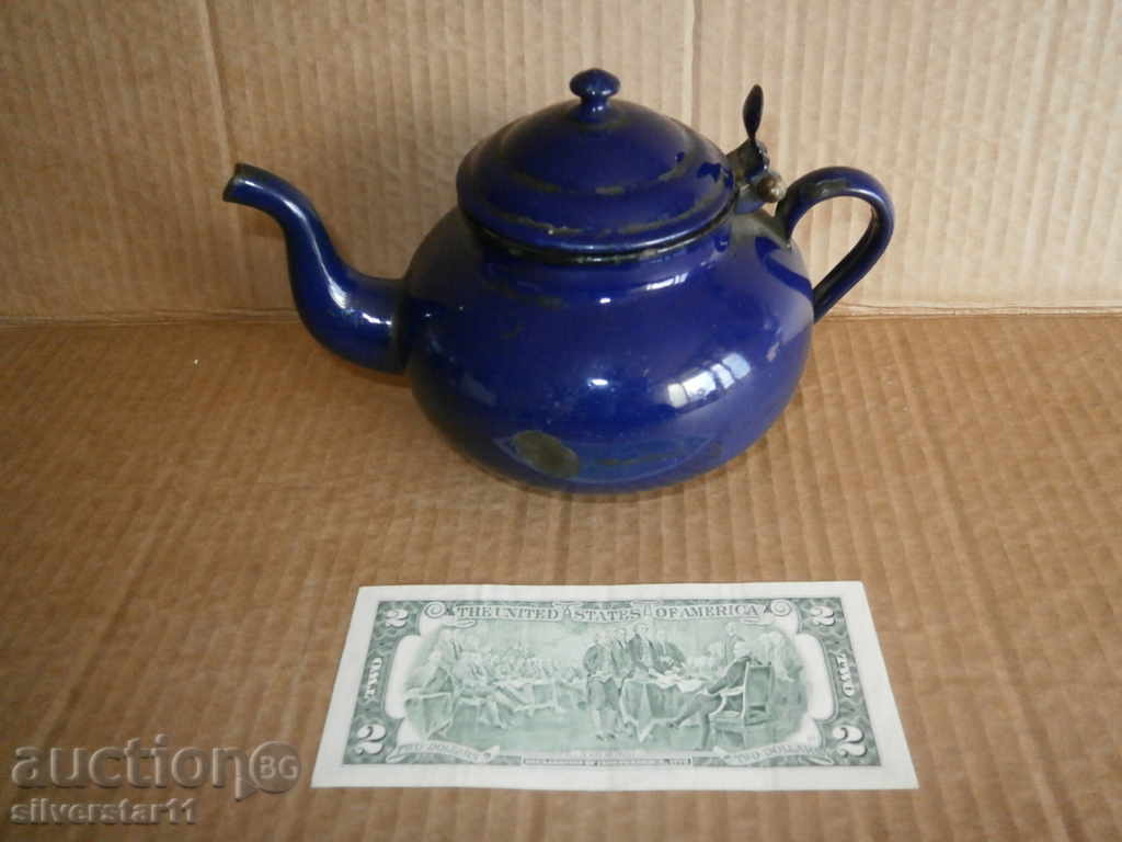 Auction old vintage retro enamel teapot Auction old vintage retro enamel teapot