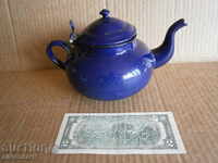 antic de epocă ceainic emailat retro