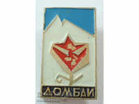 10686 USSR sign tourist alpine center Dombai
