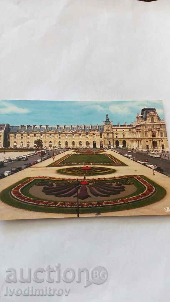 Paris carte poștală Les Jardins du Louvre et I'aile Nord