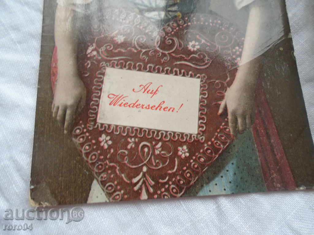 Licitație OLD POSTCARD "Goodbye" - 1908