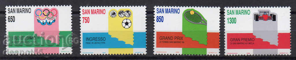 1989. San Marino. Jubilees at sporting events in San Marino.