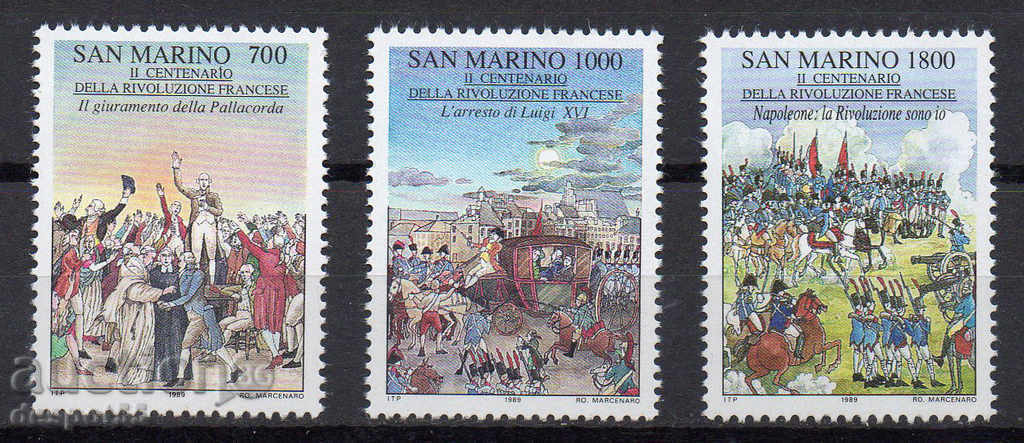 1989. San Marino. 200 years of the French Revolution.