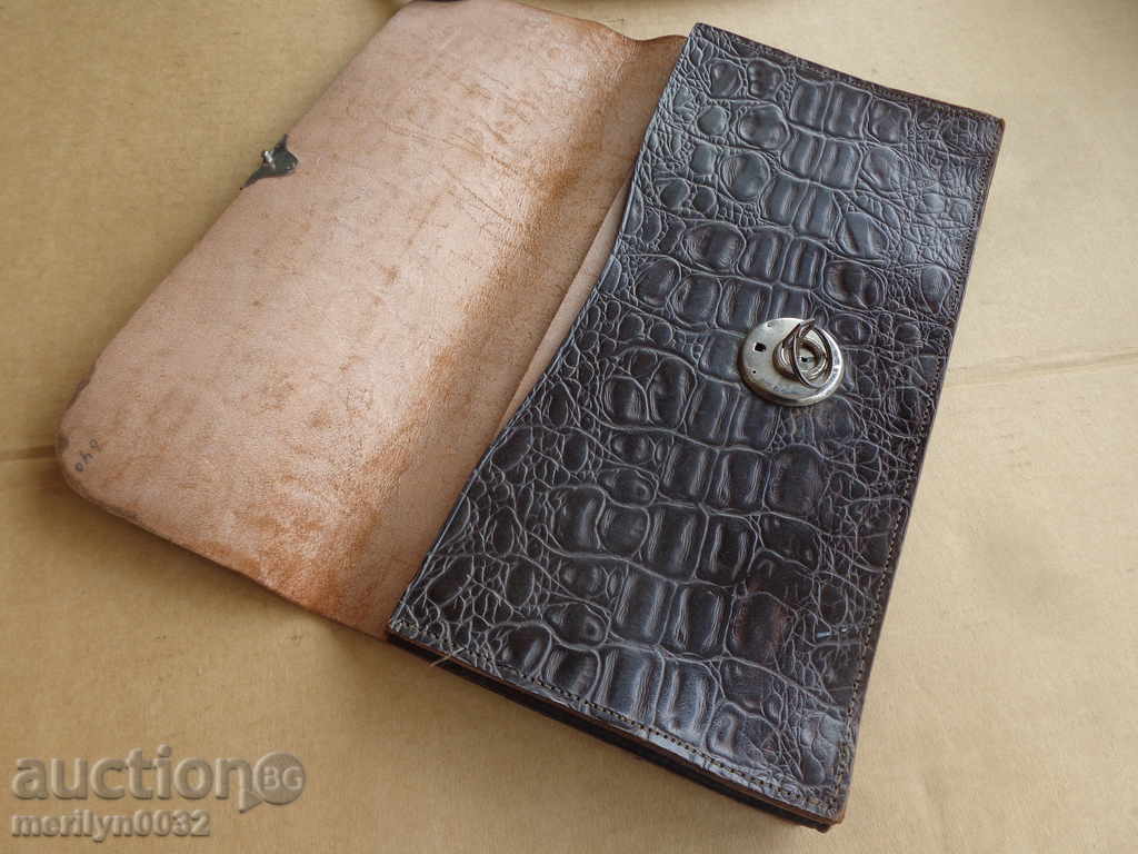 Old leather bag wallet with key purse suitcase early 20th century with price 89.00 BGN | € 45.50
