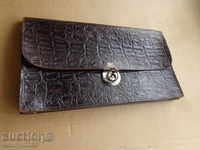 Old leather bag wallet suitcase wallet in the twentieth century