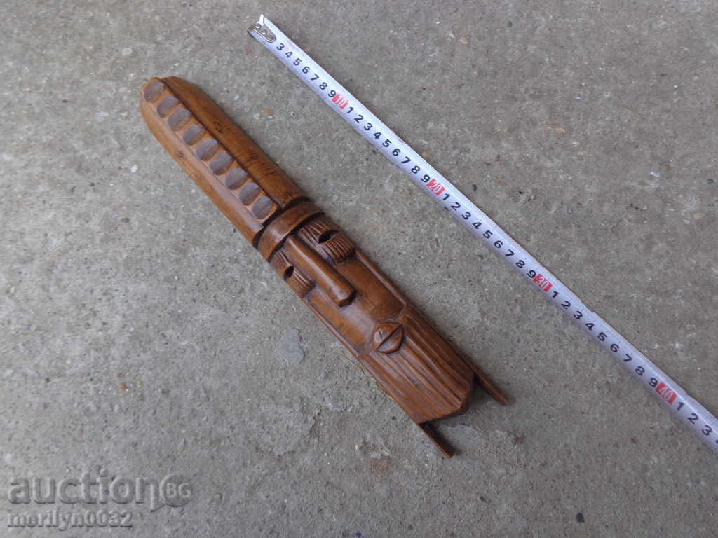 Аукцион Стара маска от дърво, дърворезба тотем фигура