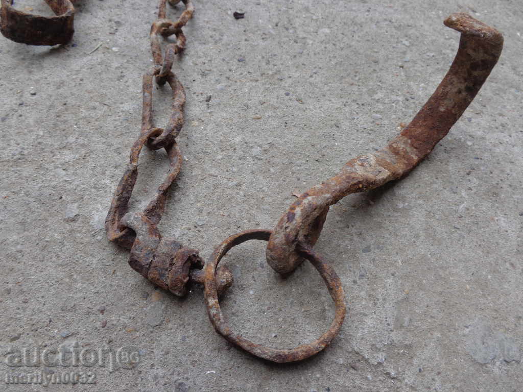 Δημοπρασία Παλιά αλυσίδα από σφυρήλατο σίδερο με γάντζο, αλυσίδα με γάντζο εστίας Δημοπρασία Παλιά αλυσίδα από σφυρήλατο σίδερο με γάντζο, αλυσίδα με γάντζο εστίας