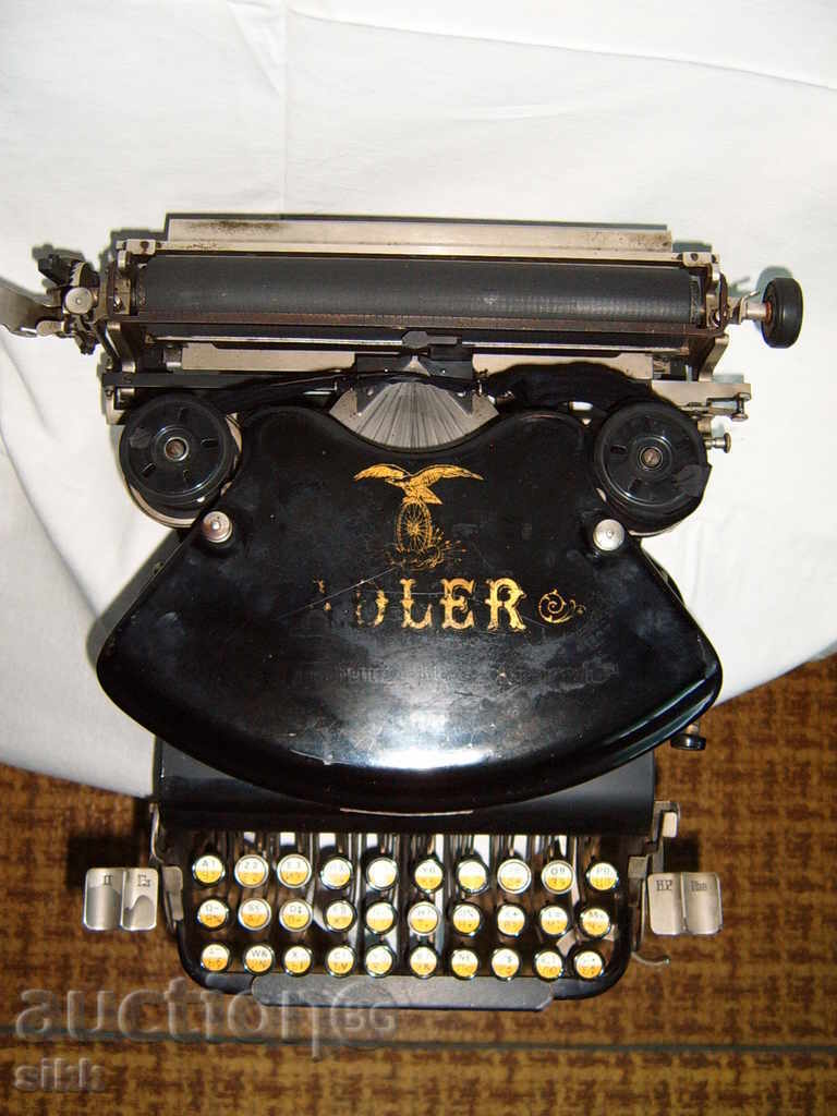 typewriter "ADLER" with two fonts