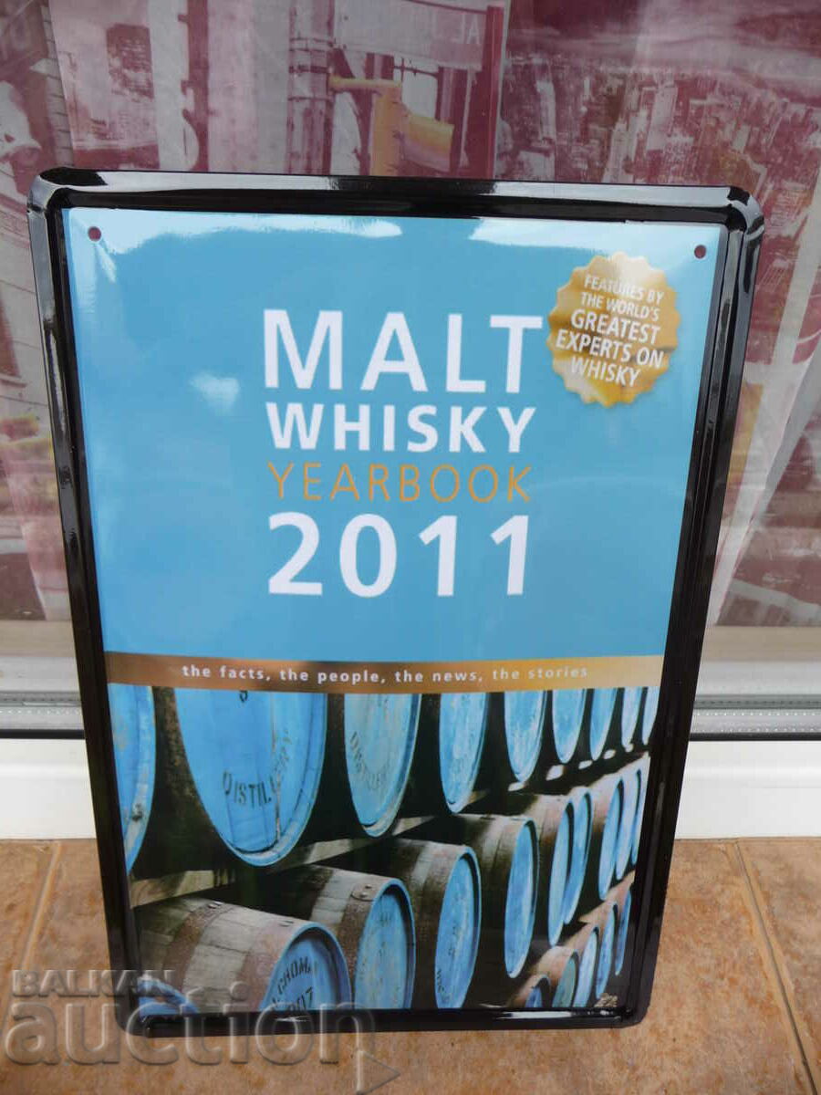 Metal plate whiskey in barrels aged 2011 malt bar decor