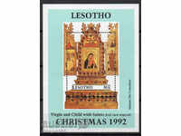 1992. Lesotho. Christmas. Religious paintings. Block.