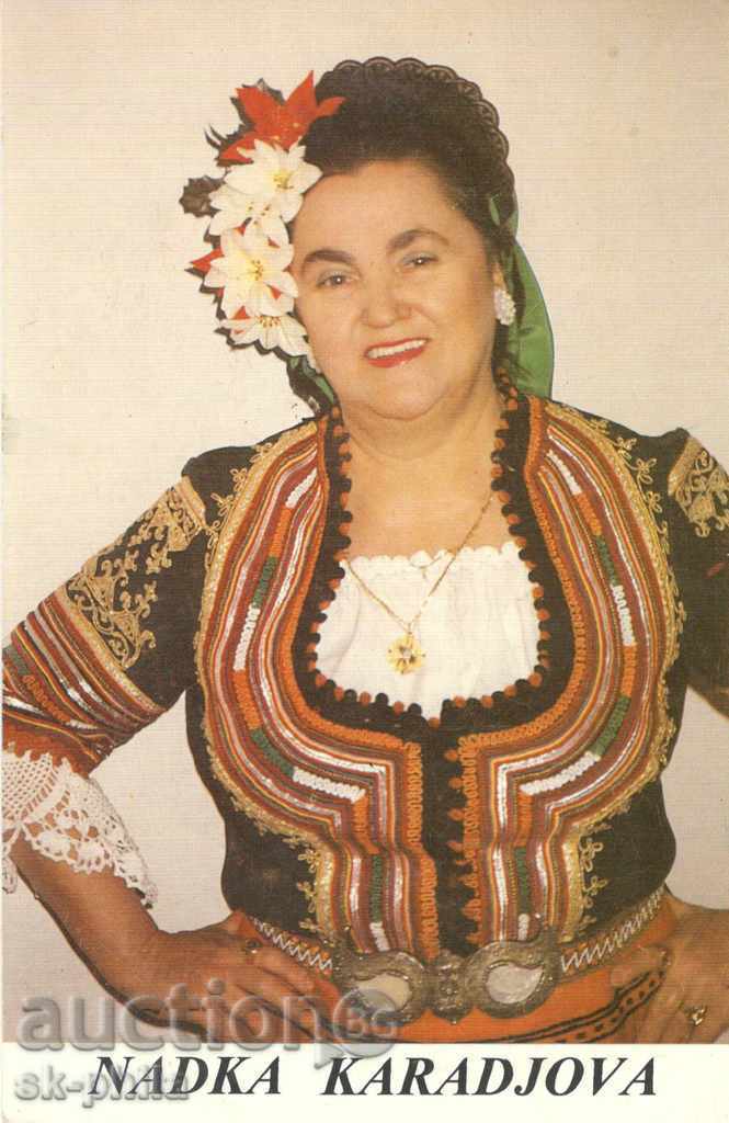 Postcard Folklore - Nadka Karadjova in costume