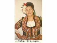 Cartea poștală Folclor - Nadka Karadjova în costum