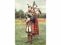 Пощенска картичка Фолклор -  Шотландска носия, гайда