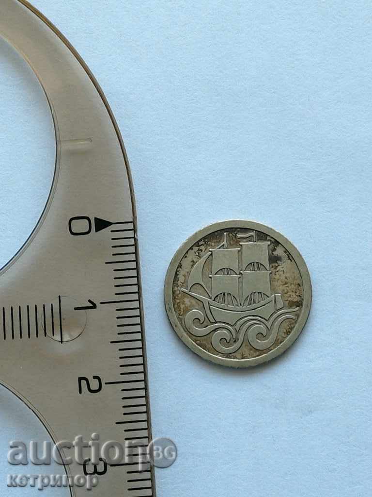 Auction  1/2 guilder 1923 Danzig silver