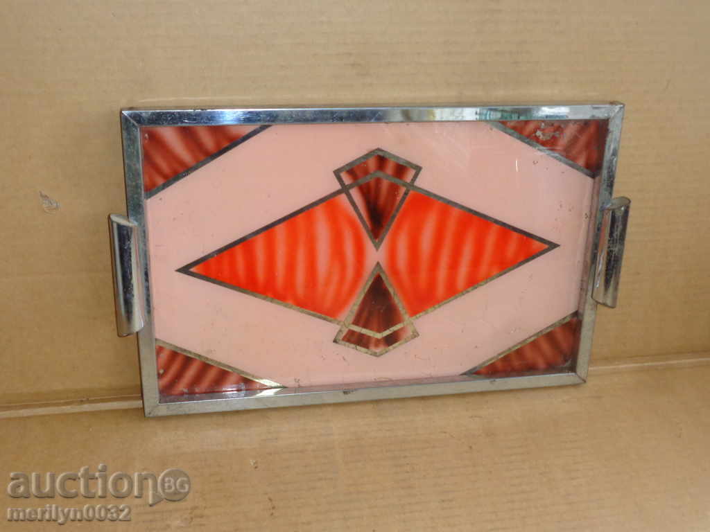 Old tray, glass, teapot early 20th century - 6