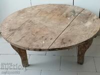 Renaissance table, wooden, paralyzed soft blue teapot