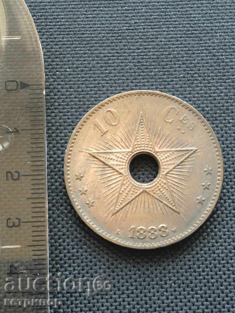 10 cents 1888 Belgian Congo