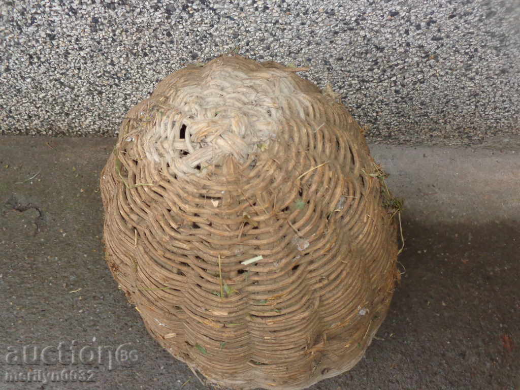 Very old knit hive threshing basket wooden basket primitive - 7 Very old knit hive threshing basket wooden basket primitive - 7