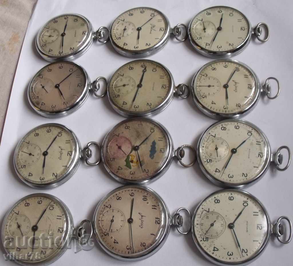 Licitație LOT 12 buc-MOLNIJA--ceas de buzunar 15 pietre