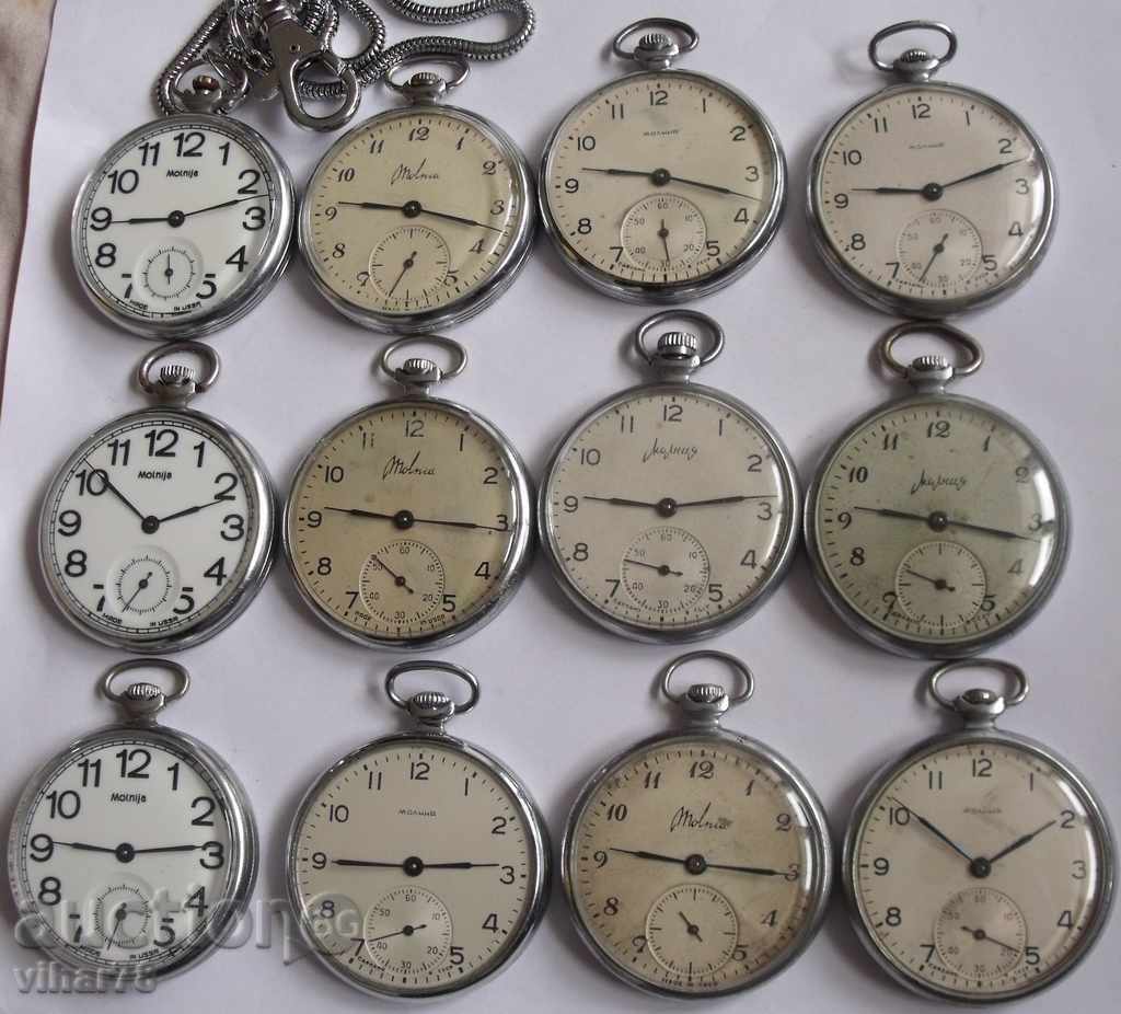 LOT OF -12 MRS-MOLNIJA - pocket watch 15 stones with price 459.00 BGN | € 234.68 LOT OF -12 MRS-MOLNIJA - pocket watch 15 stones with price 459.00 BGN | € 234.68