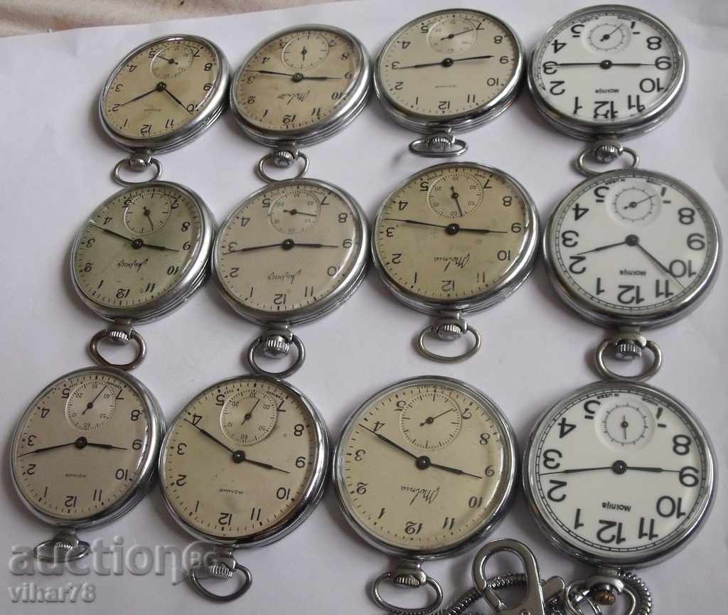 Delivery of LOT OF -12 MRS-MOLNIJA - pocket watch 15 stones Delivery of LOT OF -12 MRS-MOLNIJA - pocket watch 15 stones