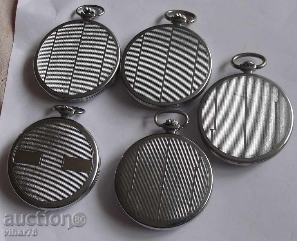 LOT OF-5 pcs-MOLNIA-MOLNIJA - pocket watch 15 stones - 5