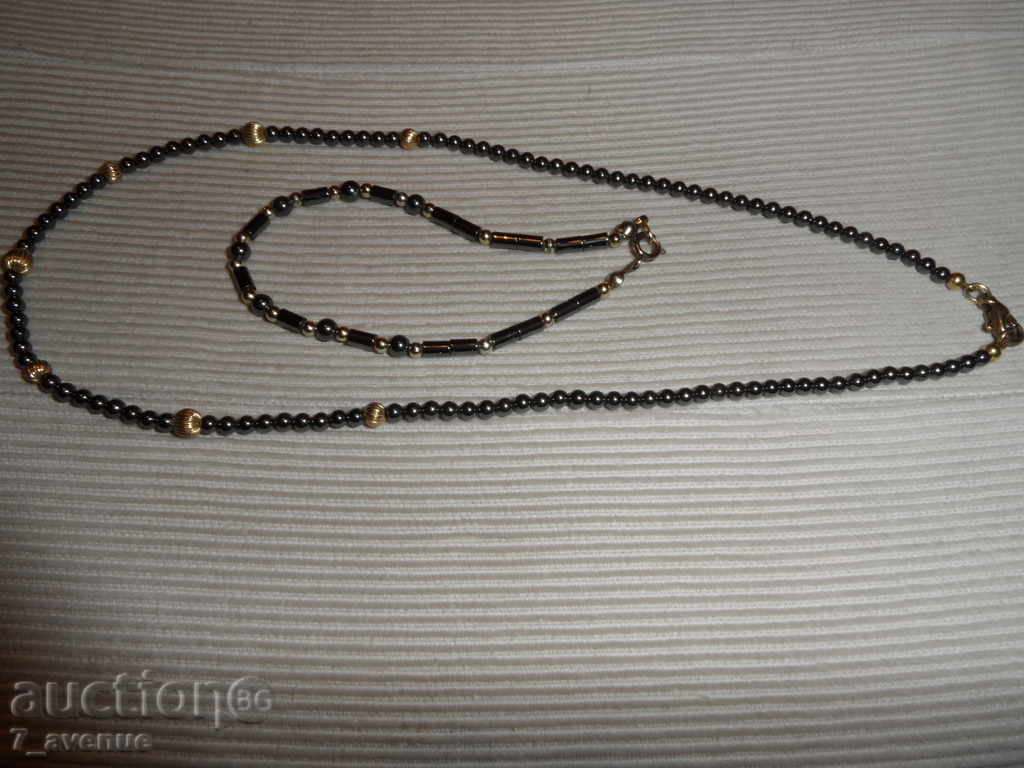 NECKLACE and BRACELET - very beautiful and fresh, hematite, gold???