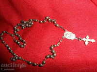 КОЛИЕ  оригинално, красиво, кръст с камъчета, икона 56см