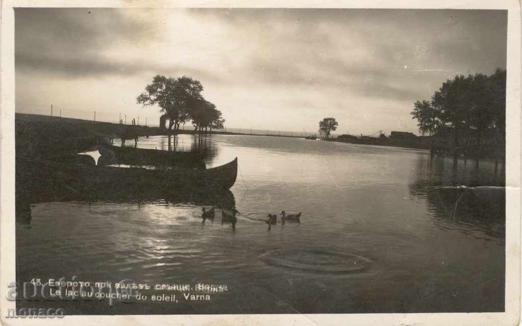 Antique postcard - Varna, Sunset