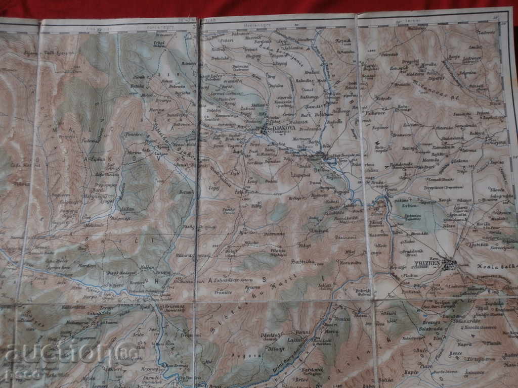 Δημοπρασία Μια άθλια παλιά κάρτα στο ύφασμα