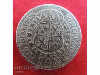 1 coroană Suedia 1916 W argint - puncte între numere -