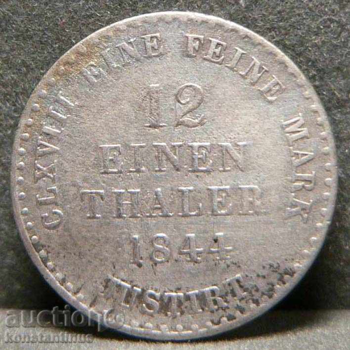 Hannover Germany 1/12 Thaler 1844 S Rare Silver