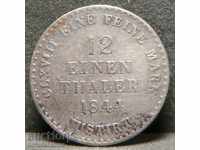 Hannover Germany 1/12 Thaler 1844 S Rare Silver