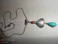 COCOON with turquoise - 40 cm pendant - 6,5 cm High quality!