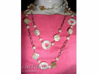 COFFEE SADDLE -88 / 2,5cm, SHIRTS with fl, pearls and mother-of-pearl 28mm