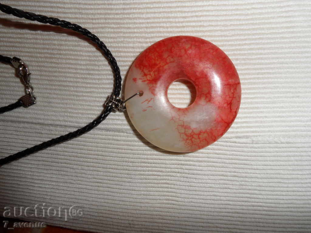 Necklace, leather and natural stone 44/5.5cm Unique! ! ! JADE with price 299.99 BGN | € 153.38 Necklace, leather and natural stone 44/5.5cm Unique! ! ! JADE with price 299.99 BGN | € 153.38