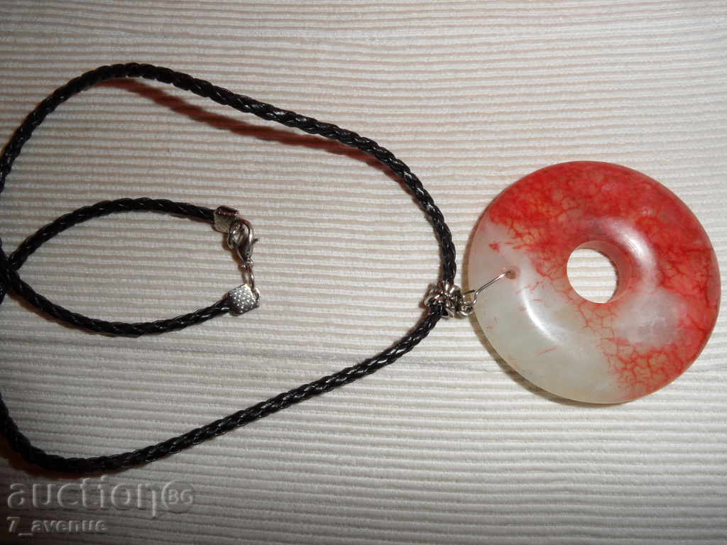 Auction Necklace, leather and natural stone 44/5.5cm Unique! ! ! JADE Auction Necklace, leather and natural stone 44/5.5cm Unique! ! ! JADE