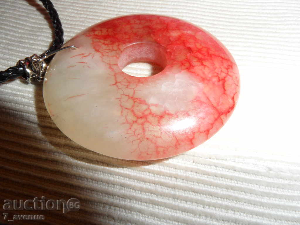 Necklace, leather and natural stone 44/5.5cm Unique! ! ! JADE Necklace, leather and natural stone 44/5.5cm Unique! ! ! JADE