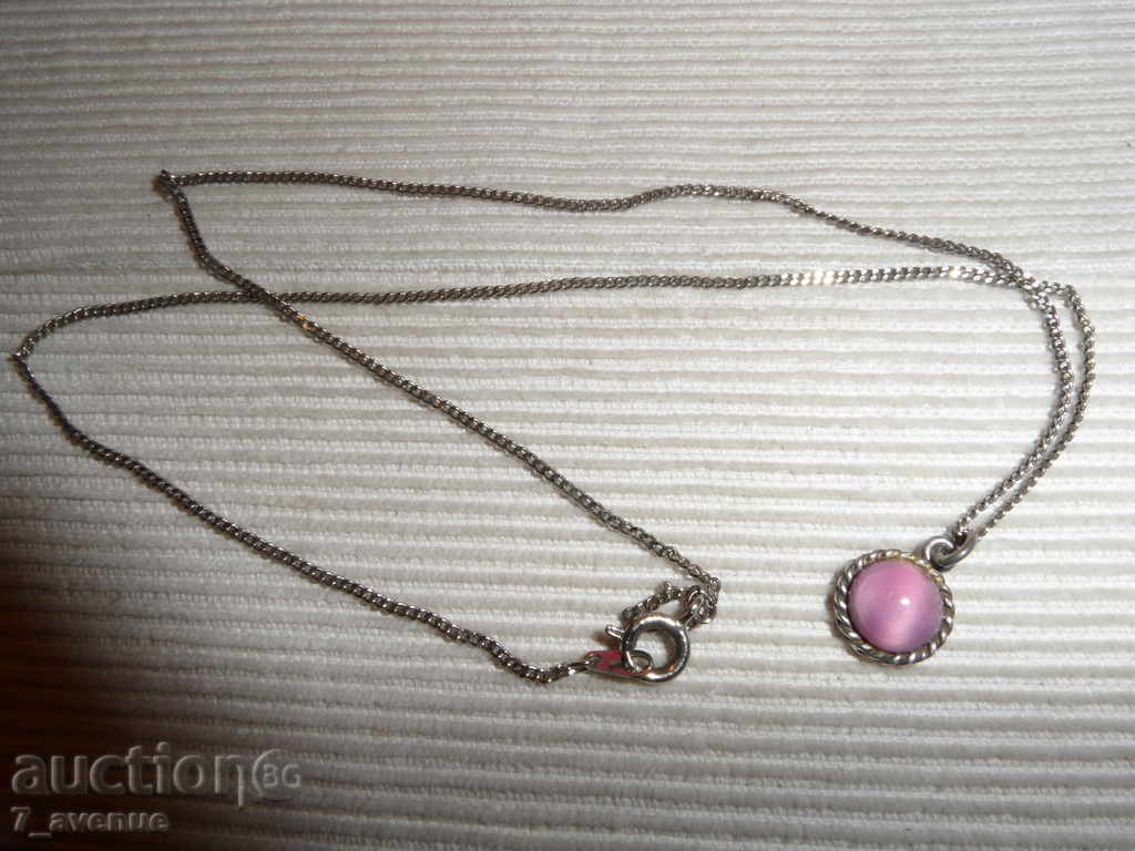 COLOR with purple pearl 44 cm, pendant diam.10mm