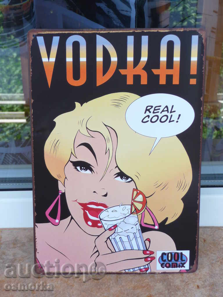 Βότκα με μεταλλική πινακίδα Πραγματικό κοκτέιλ ντίσκο με κουπόνι πάρτι
