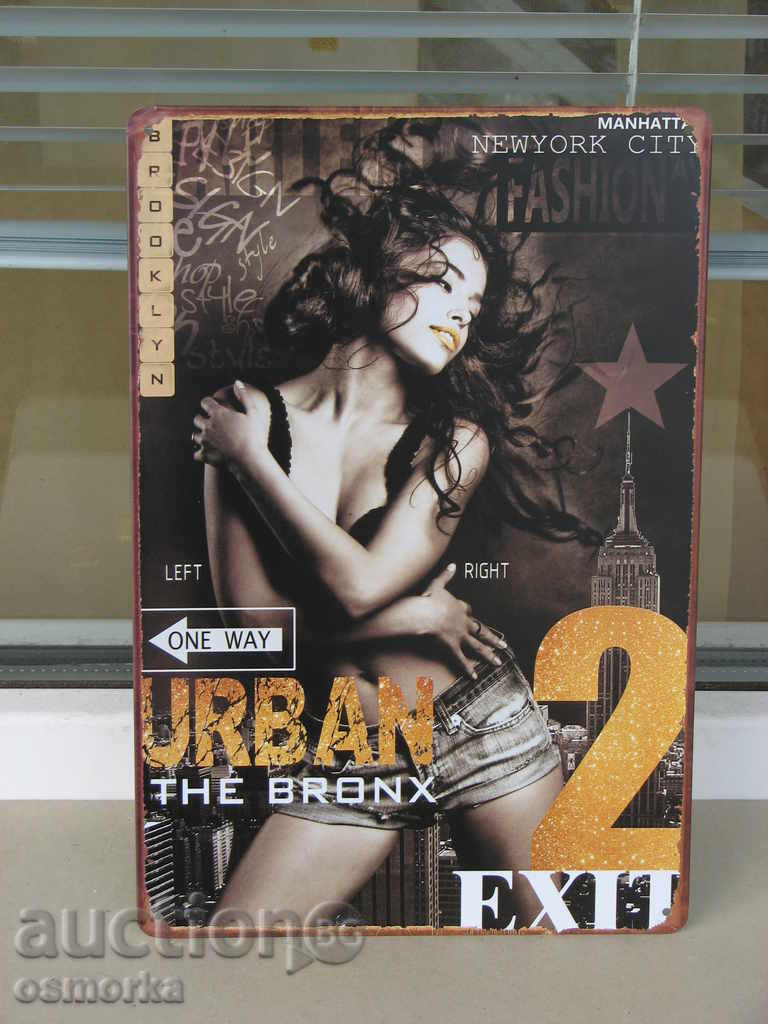 placă de metal de moda din New York Bronx Brooklyn Club de ieșire erotic